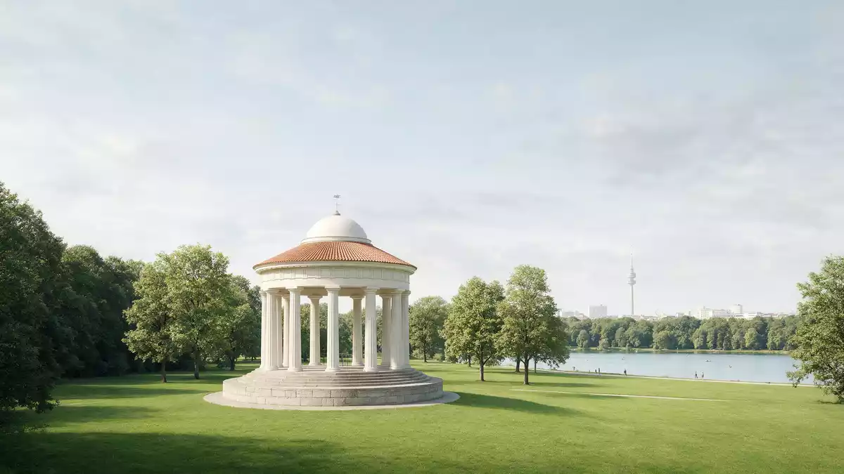 Architektur-Render von Englischer Garten München in München, Deutschland bei Tageslicht