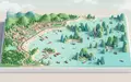 Isometrisches Diorama von Ha-Long-Bucht und Umgebung in Ha Long Vietnam, verspielte Low-Poly-Kulisse in Pastellfarben - Foto: THN