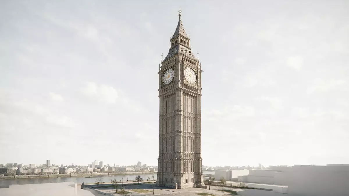 Architektur-Render von Big Ben London in London, Vereinigtes Königreich bei Tageslicht