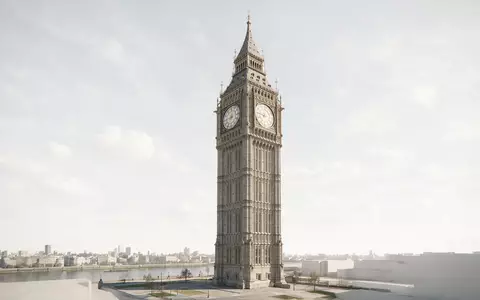Moderner Architektur-Render zeigt Silhouette von Big Ben London in London Vereinigtes Königreich, klare Linien und - Foto: THN