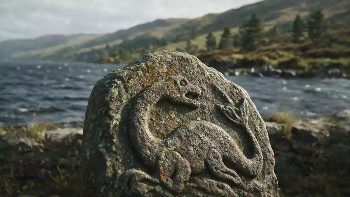 Makroaufnahme eines Materialdetails am Wahrzeichen Loch Ness, Inverness Vereinigtes Königreich