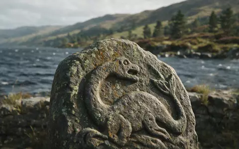 Extreme Makroaufnahme eines Materialdetails am Wahrzeichen Loch Ness in Inverness Vereinigtes Königreich, taktile Struktur und - Foto: THN