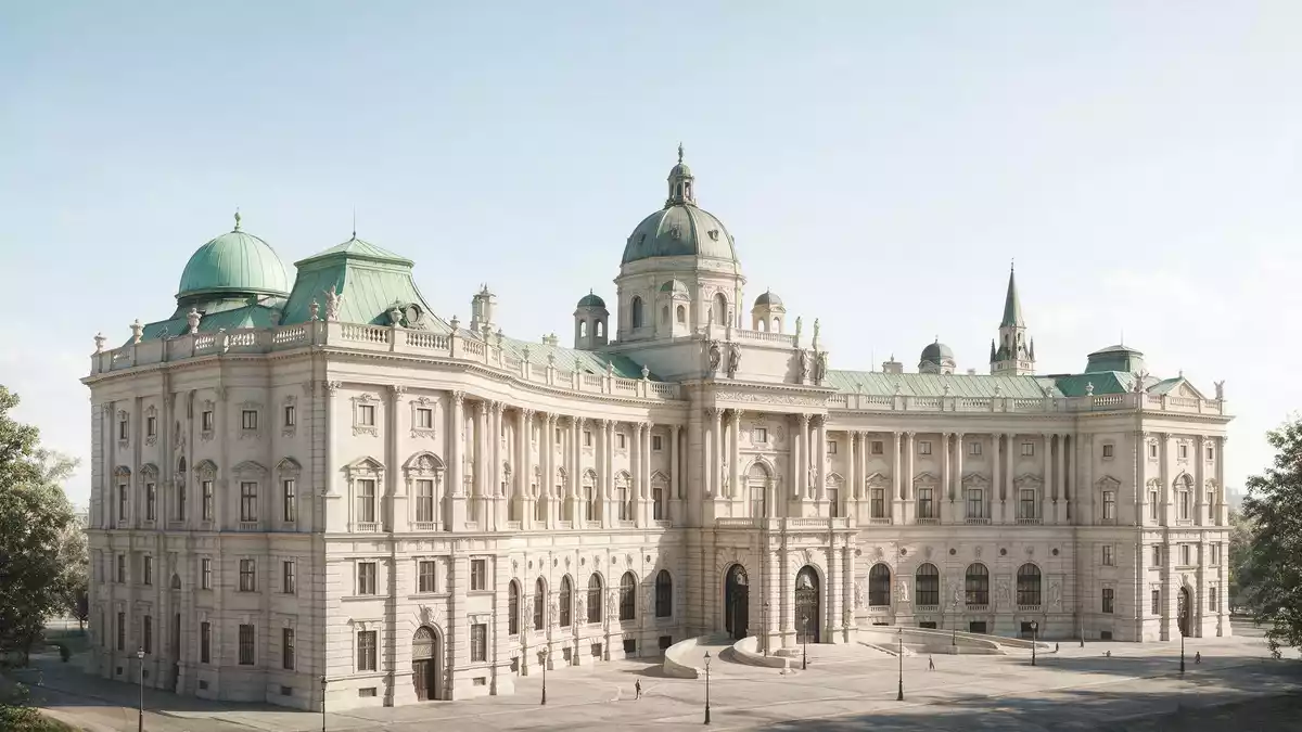 Architektur-Render von Hofburg Wien in Wien, Österreich bei Tageslicht