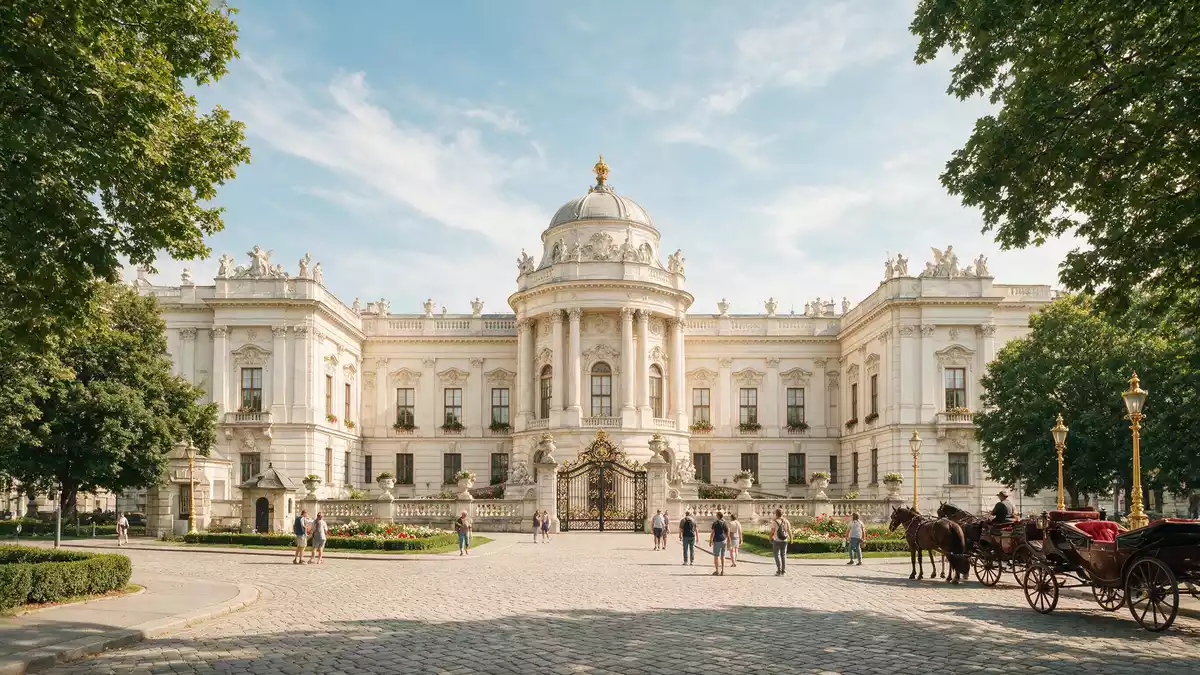 Editorial-Reisemagazinbild vom Wahrzeichen Hofburg Wien in Wien, Österreich