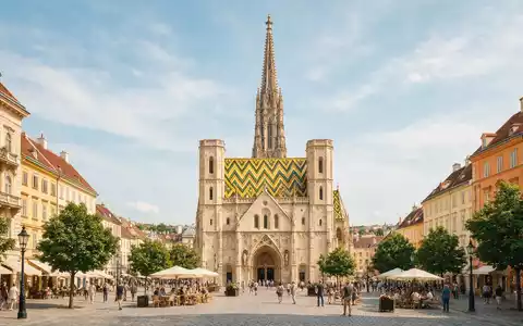 Editorialbild im Reisemagazin-Stil vom Wahrzeichen Stephansdom Wien in Wien Österreich, ausgewogene Bildgestaltung und natuerliches Umgebungslicht - Foto: THN
