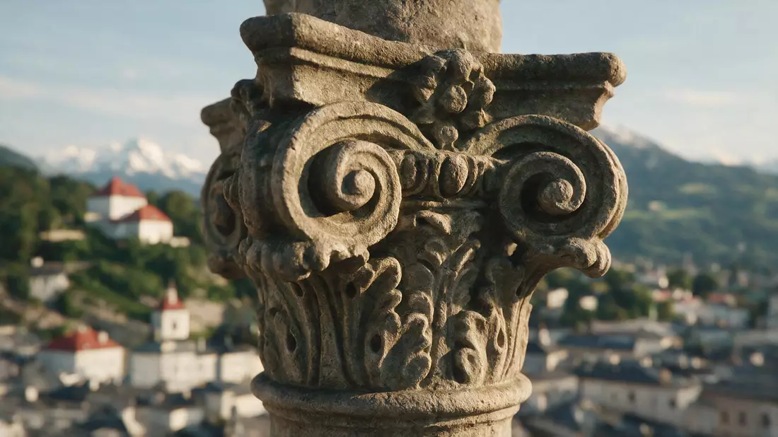 Makroaufnahme eines Materialdetails am Wahrzeichen Altstadt Salzburg, Salzburg Österreich