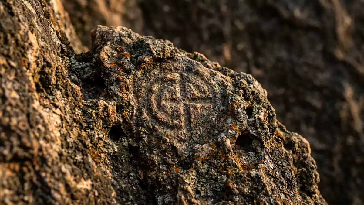 Makroaufnahme eines Materialdetails am Wahrzeichen Olumo Rock, Abeokuta Nigeria