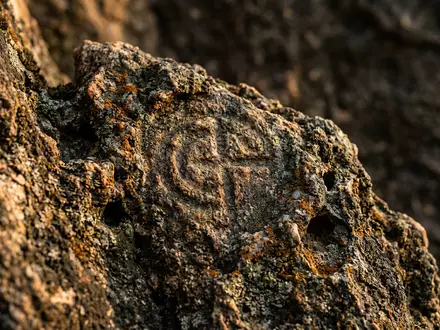 Extreme Makroaufnahme eines Materialdetails am Wahrzeichen Olumo Rock in Abeokuta Nigeria, taktile Struktur und weiches - Foto: THN