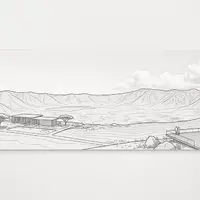 Moderner Architektur-Render zeigt Silhouette von Ngorongoro-Krater in Ngorongoro Tansania, klare Linien und neutrales Tageslicht - Foto: THN