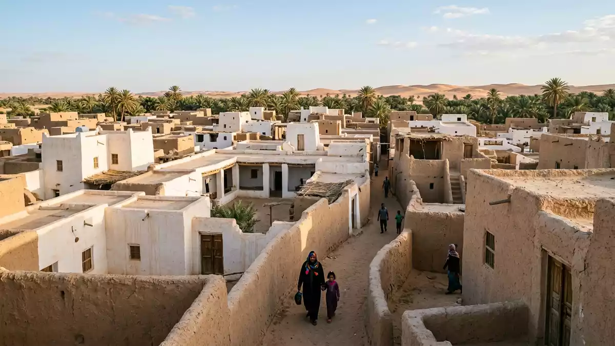 Editorial-Reisemagazinbild vom Wahrzeichen Ghadames-Oase in Ghadames, Libyen