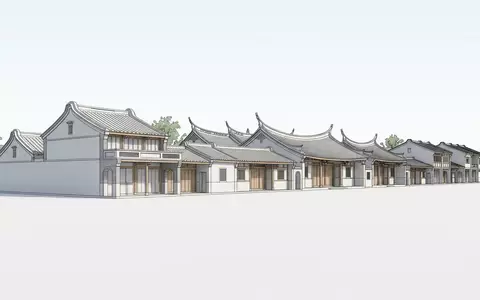 Moderner Architektur-Render zeigt Silhouette von Lukang Old Street in Changhua Taiwan, klare Linien und neutrales - Foto: THN
