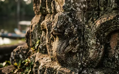 Extreme Makroaufnahme eines Materialdetails am Wahrzeichen Schwimmende Dorfer Tonle Sap in Siem Reap Kambodscha, taktile - Foto: THN