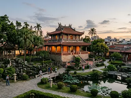Editorialbild im Reisemagazin-Stil vom Wahrzeichen Chihkan Tower Tainan in Tainan Taiwan, ausgewogene Bildgestaltung und natuerliches - Foto: THN