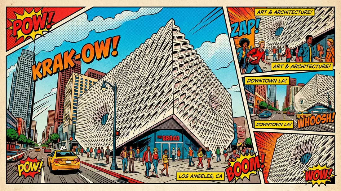 Pop-Art-Comic von The Broad Los Angeles in Los Angeles, USA mit Rasterpunkten