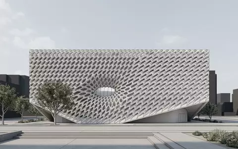 Moderner Architektur-Render zeigt Silhouette von The Broad Los Angeles in Los Angeles USA, klare Linien - Foto: THN