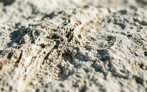 Extreme Makroaufnahme eines Materialdetails am Wahrzeichen Weisse Wuste in Farafra Agypten, taktile Struktur und weiches - Foto: THN