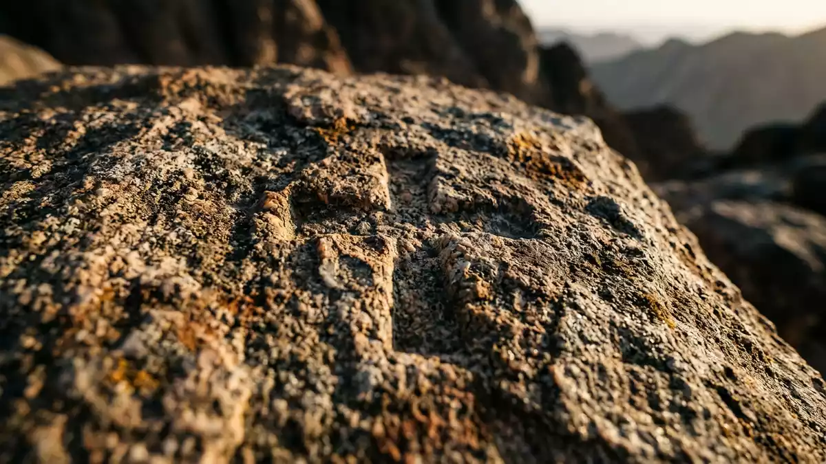Makroaufnahme eines Materialdetails am Wahrzeichen Sinai-Berg, Sinai Agypten