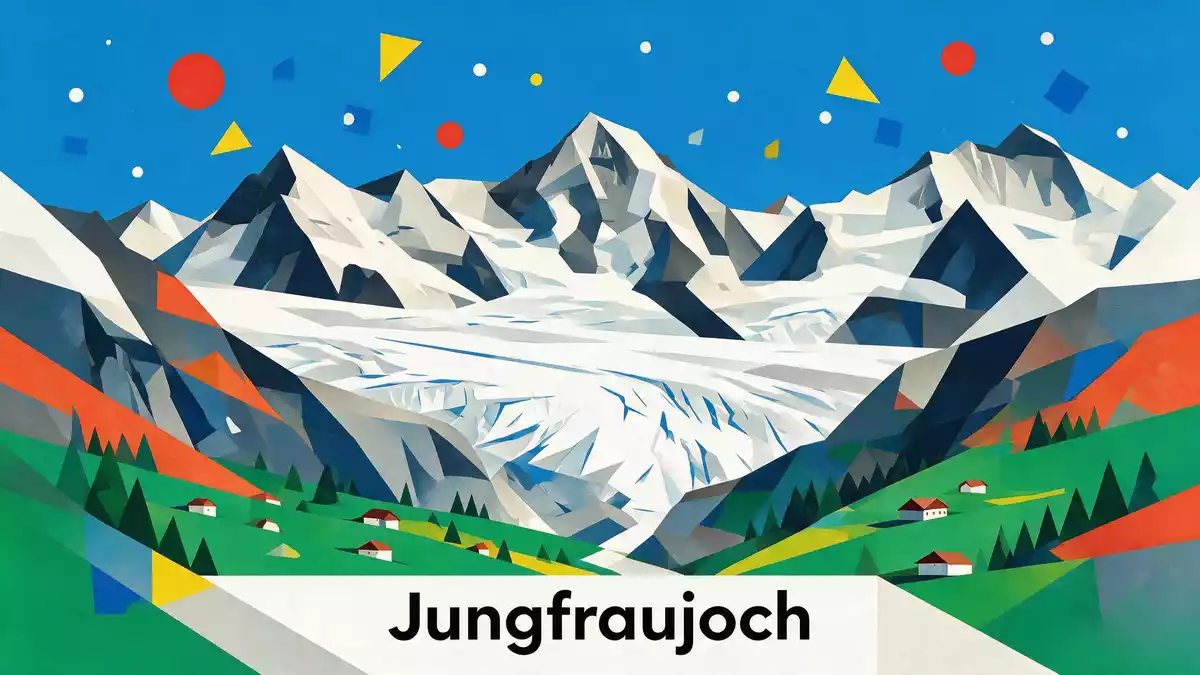 Bauhaus-Poster als Abstraktion von Jungfraujoch in Jungfraujoch, Schweiz