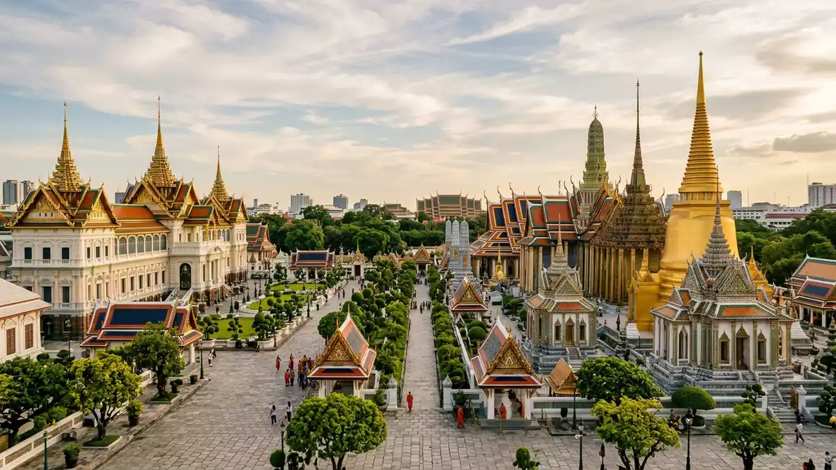 Editorial-Reisemagazinbild vom Wahrzeichen Königspalast Bangkok in Bangkok, Thailand