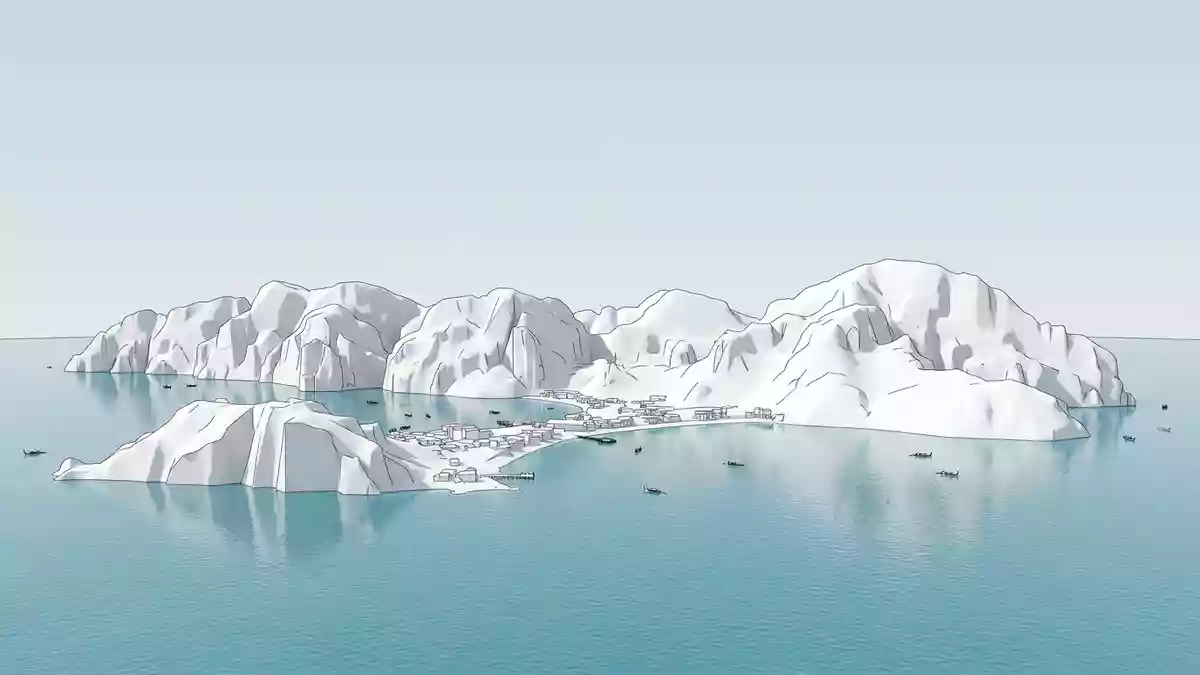 Architektur-Render von Phi-Phi-Inseln in Krabi, Thailand bei Tageslicht
