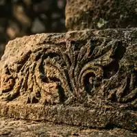 Extreme Makroaufnahme eines Materialdetails am Wahrzeichen Ranthambore-Nationalpark in Sawai Madhopur Indien, taktile Struktur und weiches - Foto: THN
