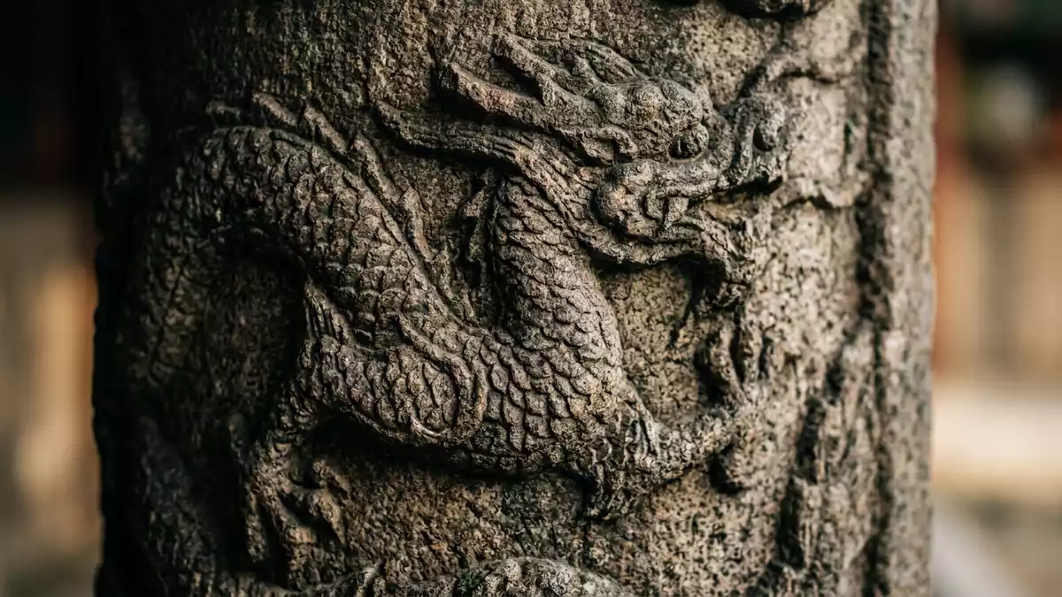 Makroaufnahme eines Materialdetails am Wahrzeichen Gyeongbokgung Seoul, Seoul Südkorea