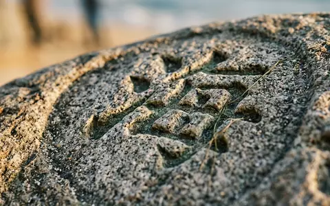 Extreme Makroaufnahme eines Materialdetails am Wahrzeichen Haeundae Beach Busan in Busan Südkorea, taktile Struktur und - Foto: THN