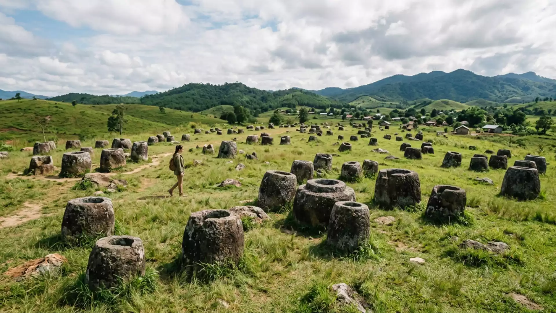 Plain of Jars, an ancient stone landscape above Phonsavan