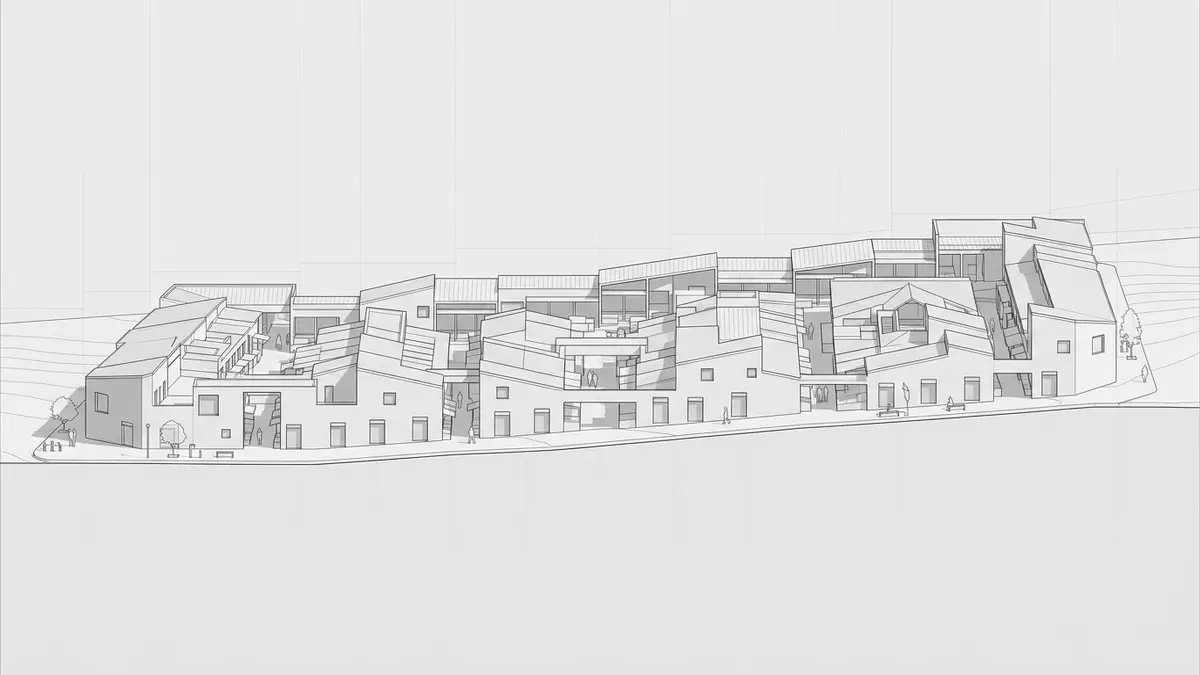 Architektur-Render von Hexenmarkt La Paz in La Paz, Bolivien bei Tageslicht