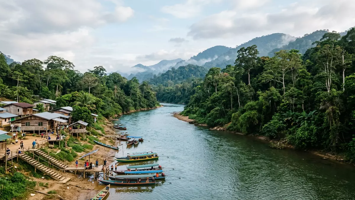 Editorial-Reisemagazinbild vom Wahrzeichen Taman Negara in Kuala Tahan, Malaysia