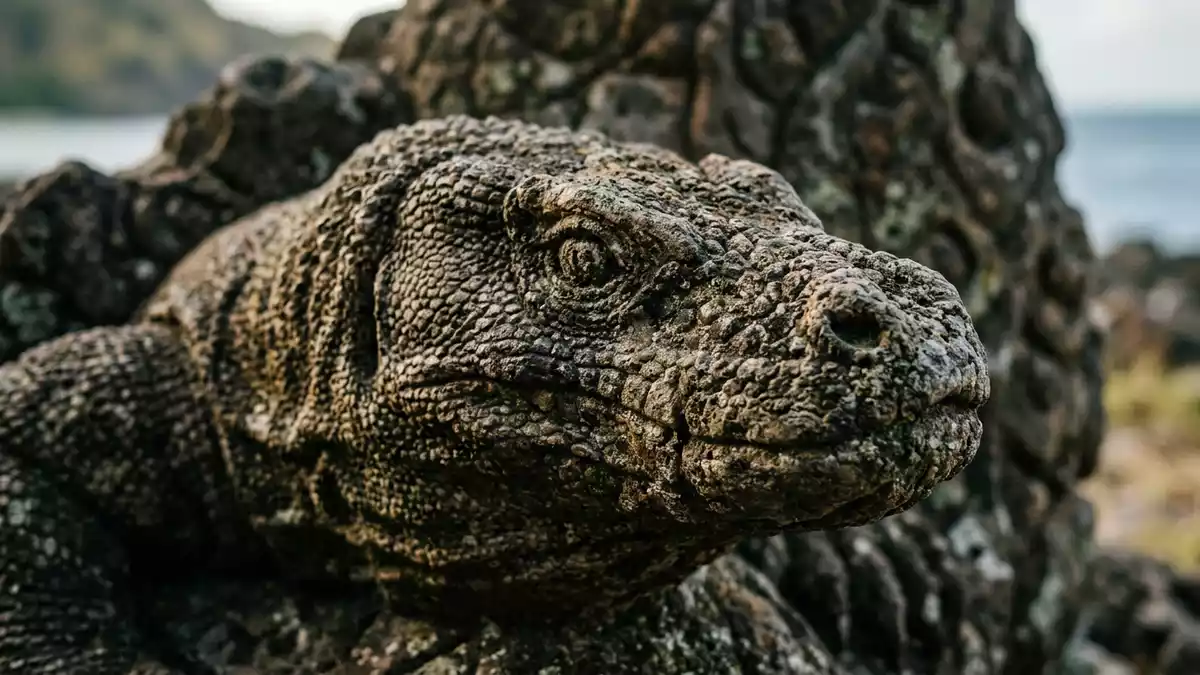 Makroaufnahme eines Materialdetails am Wahrzeichen Komodo-Nationalpark, Labuan Bajo Indonesien
