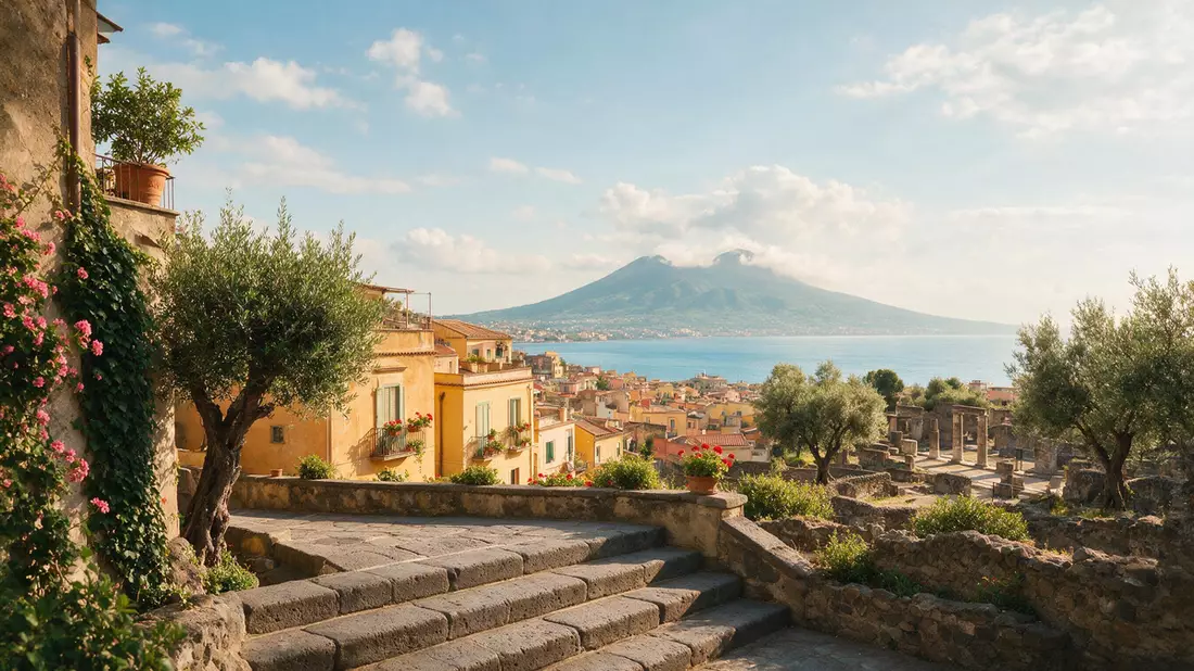 Editorial-Reisemagazinbild vom Wahrzeichen Herculaneum in Ercolano, Italien