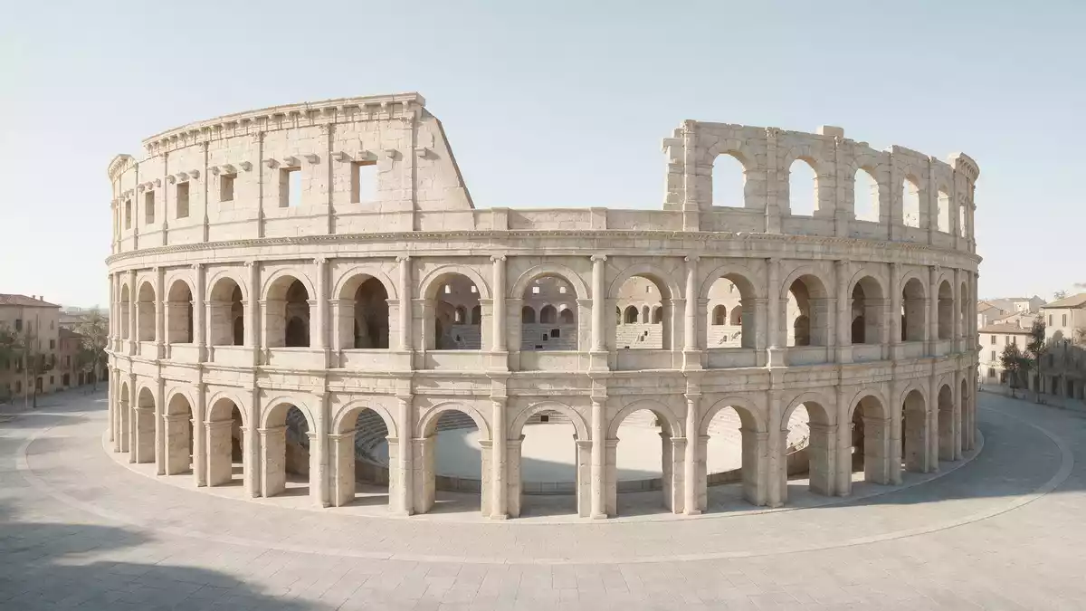 Architektur-Render von Arena von Verona in Verona, Italien bei Tageslicht