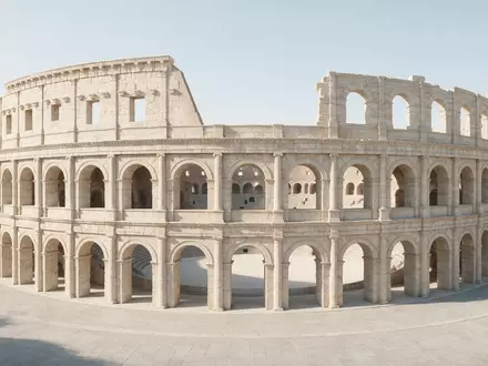 Moderner Architektur-Render zeigt Silhouette von Arena von Verona in Verona Italien, klare Linien und neutrales - Foto: THN