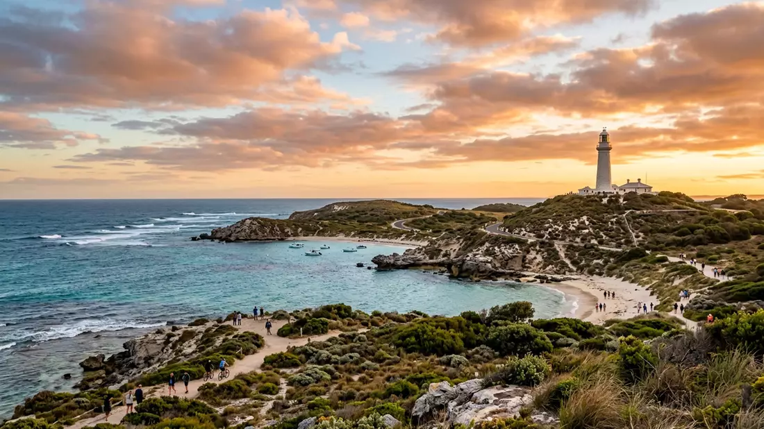 Fotorealistische Ansicht von Rottnest Island in Perth, Australien im Abendlicht