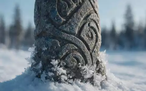 Extreme Makroaufnahme eines Materialdetails am Wahrzeichen Eishotel Jukkasjärvi in Jukkasjarvi Schweden, taktile Struktur und weiches - Foto: THN