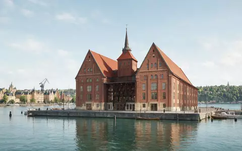 Moderner Architektur-Render zeigt Silhouette von Vasa-Museum Stockholm in Stockholm Schweden, klare Linien und neutrales Tageslicht - Foto: THN