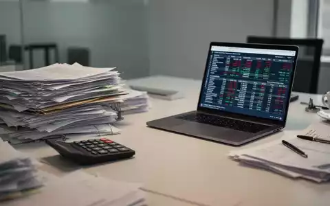 Ein leerer Schreibtisch in einer Steuerkanzlei mit Aktenstapeln und Computer, der den Personalmangel symbolisiert. - Foto: über boerse-global.de
