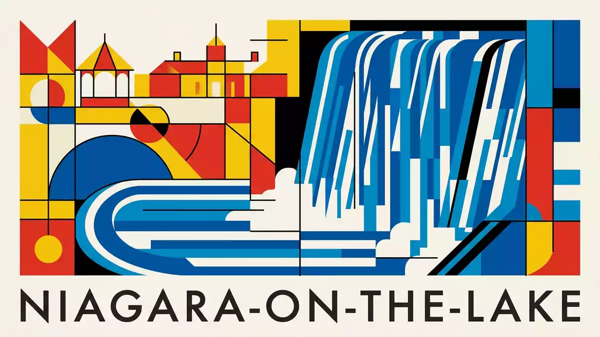 Bauhaus-Poster als Abstraktion von Niagara-on-the-Lake in Niagara-on-the-Lake, Kanada