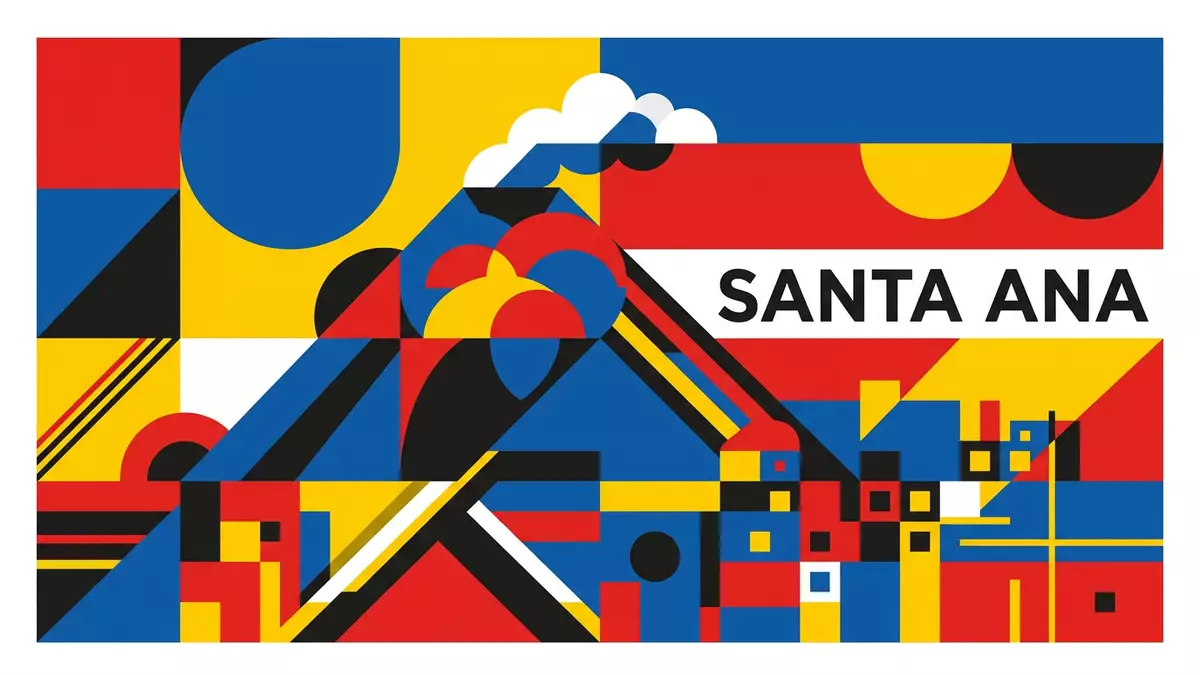 Bauhaus-Poster als Abstraktion von Santa-Ana-Vulkan in Santa Ana, El Salvador