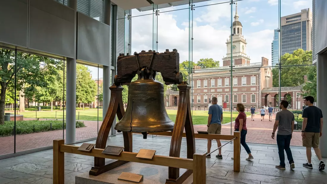 Editorial-Reisemagazinbild vom Wahrzeichen Liberty Bell in Philadelphia, USA