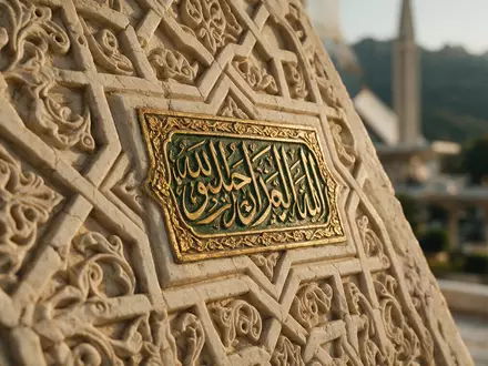 Extreme Makroaufnahme eines Materialdetails am Wahrzeichen Faisal-Moschee Islamabad in Islamabad Pakistan, taktile Struktur und weiches - Foto: THN