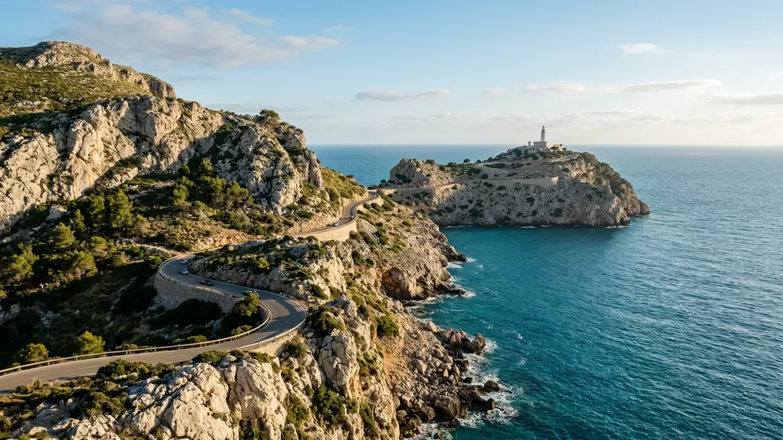 Editorial-Reisemagazinbild vom Wahrzeichen Cabo de Formentor in Mallorca, Spanien