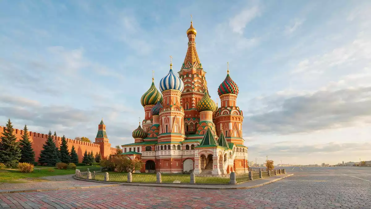 Editorial-Reisemagazinbild vom Wahrzeichen Basilius-Kathedrale Moskau in Moskau, Russland