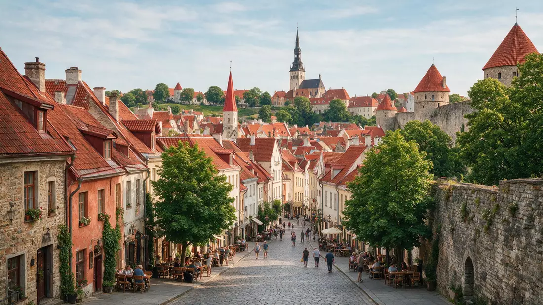 Editorial-Reisemagazinbild vom Wahrzeichen Altstadt Tallinn in Tallinn, Estland
