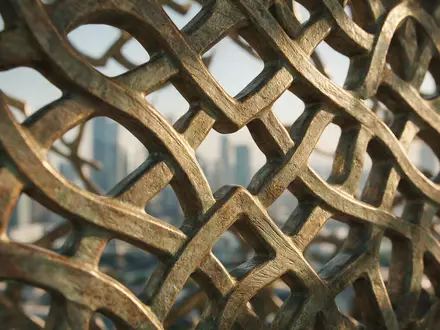 Extreme Makroaufnahme eines Materialdetails am Wahrzeichen Museum der Zukunft Dubai in Dubai VAE, taktile Struktur - Foto: THN