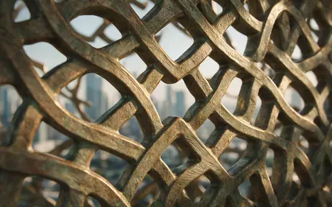 Extreme Makroaufnahme eines Materialdetails am Wahrzeichen Museum der Zukunft Dubai in Dubai VAE, taktile Struktur - Foto: THN