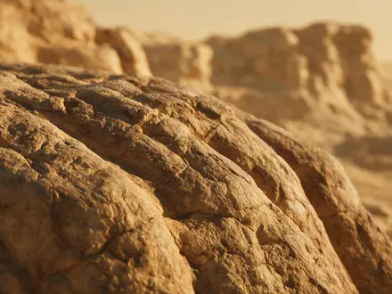 Extreme Makroaufnahme eines Materialdetails am Wahrzeichen Sphinx von Gizeh in Gizeh Ägypten, taktile Struktur und - Foto: THN
