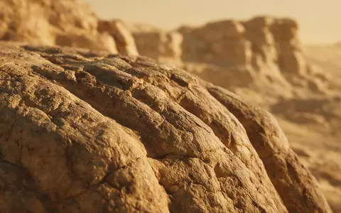 Extreme Makroaufnahme eines Materialdetails am Wahrzeichen Sphinx von Gizeh in Gizeh Ägypten, taktile Struktur und - Foto: THN