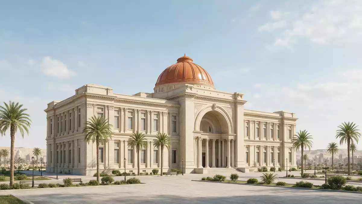 Architektur-Render von Ägyptisches Museum Kairo in Kairo, Ägypten bei Tageslicht